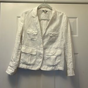 J Crew White Linen Blazer